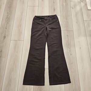 Athleta Flare Yoga Travel Pants, Gray, Flare, small.